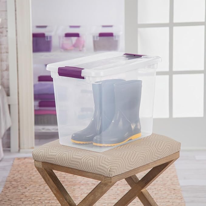 Sterilite 24-Pack 27 Quart ClearView Latch Box, Stackable Organizer Bins - Image 4