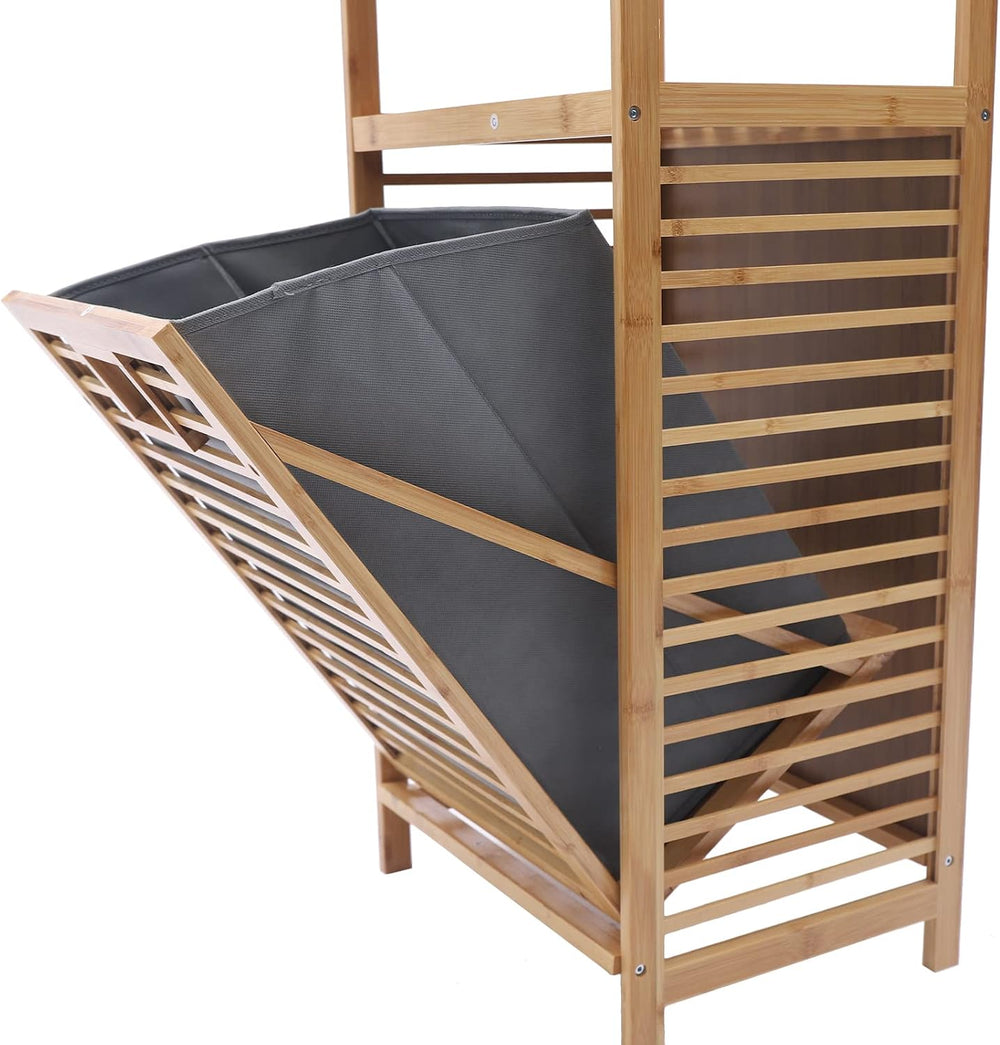 Bamboo Laundry Hamper Stand - 15.7''x11.8''x37.4'' Fr...