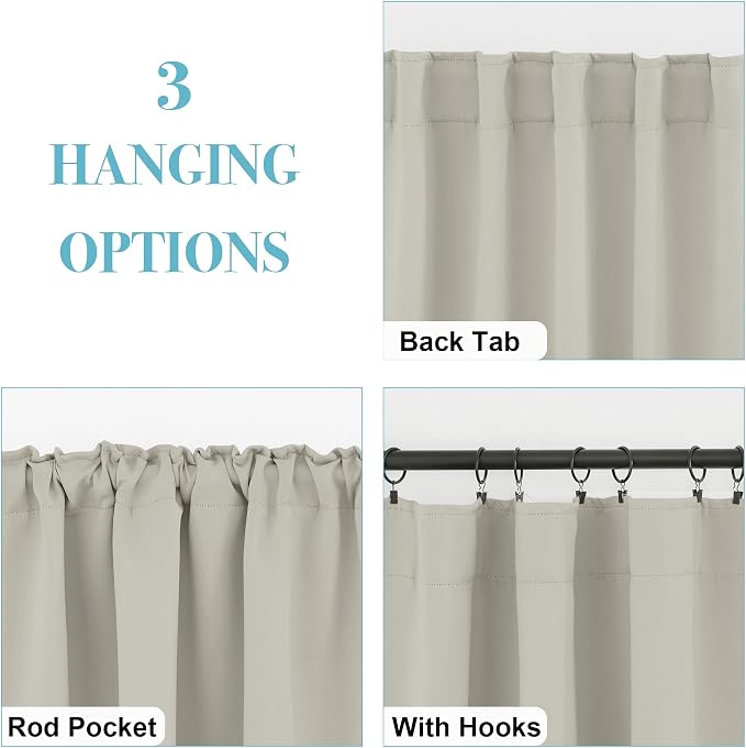 RYB HOME Blackout Curtains for Bedroom, Window Shades Thermal Insulating - Image 6