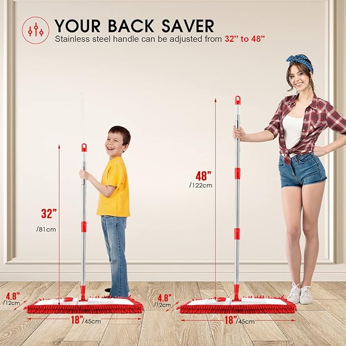 MASTERTOP Microfiber Mop for Floor Cleaning, Flat Dust Mop for Home and Kitchen - Image 6