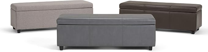 SIMPLIHOME Avalon 48 inch Wide Contemporary Rectangle Storage Ottoman Bench in - Image 13