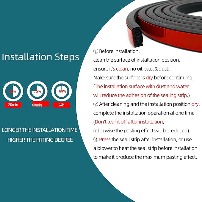 Rectangle Foam Rubber Seal, Self-Adhesive EPDM Foam Rubber Weather Stripping - Image 6
