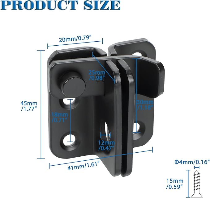 Alise Flip Latch, Gate Latches Slide Bolt Latch Safety Door Lock Catch - Image 2