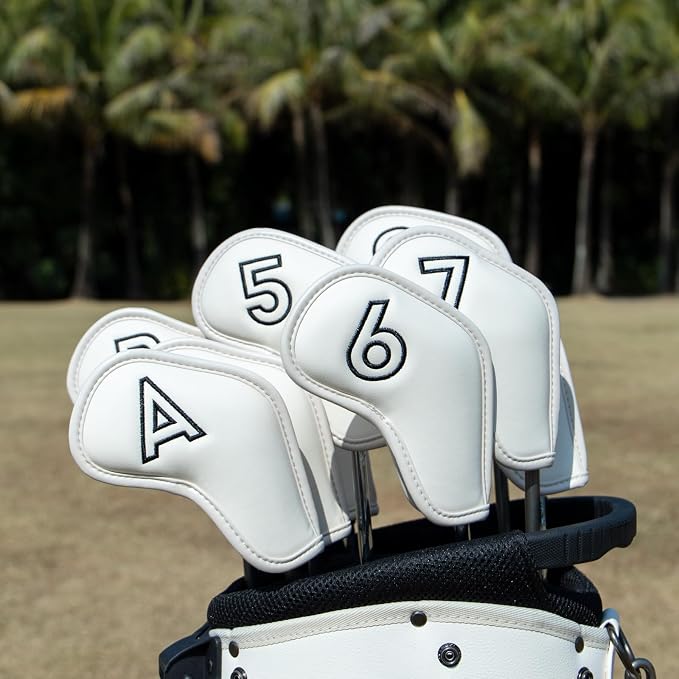 Montela Golf Iron Covers, Golf Iron Head Covers Leather Golf Iron Covers Set - Image 4