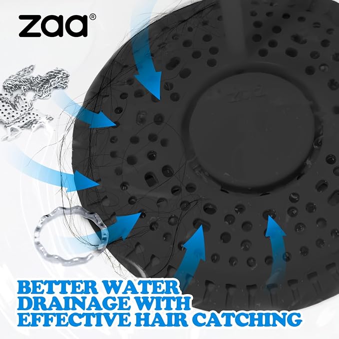 zaa Shower Drain Hair Catcher, Upgraded 2Pack Premium Silicone Drain Protector - Image 2