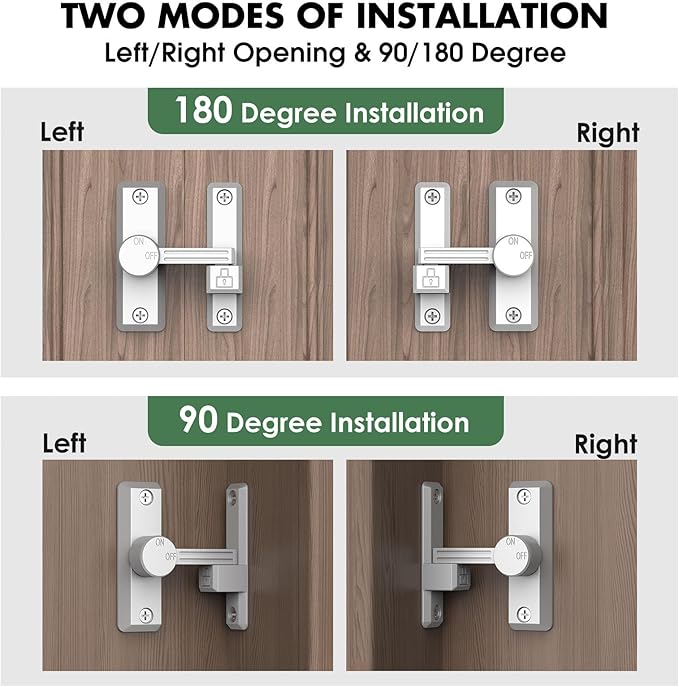 Barn Door Lock Latch, 90/180 Degree Flip Sliding Door Latch - Image 3
