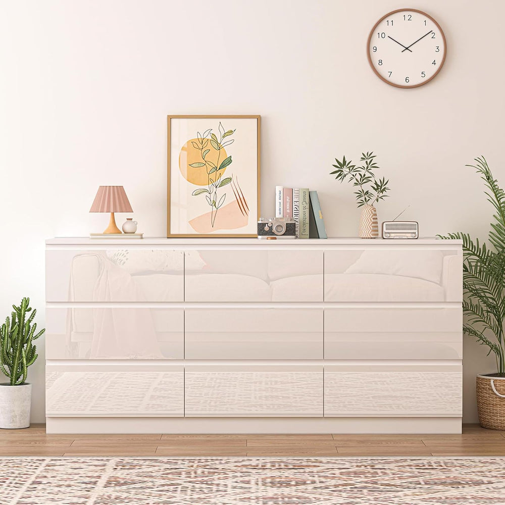 70 INCH 9 Drawers Dresser with Charging Station, Modern Large Dresser with 9 ...