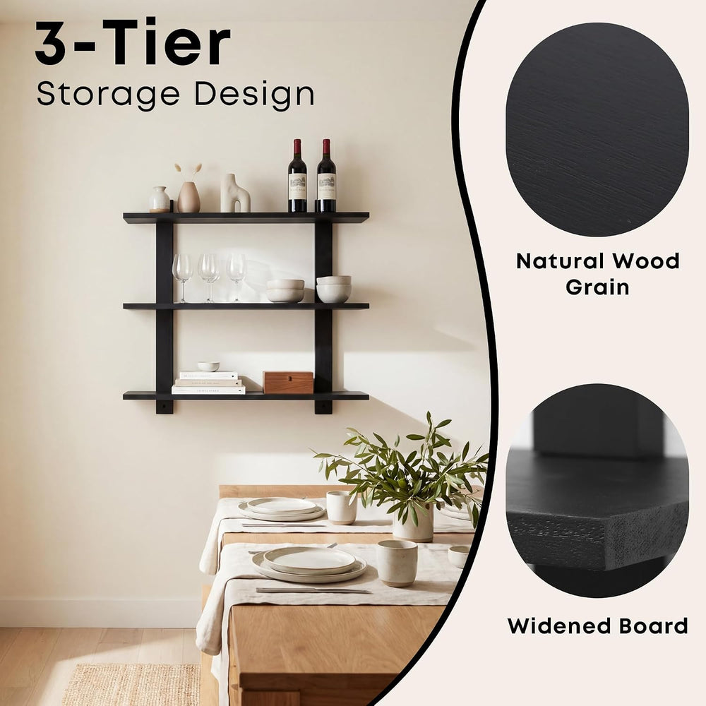 3 Tier Wall Shelves,Decorative Floating Shelf for Wall,Hanging Display Unit