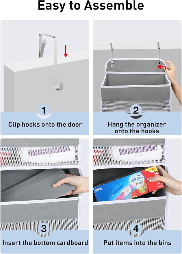 Yecaye 1 Pack Over the Door Organizer, 35.2lbs Load Toy Stuffed Animal Storage - Image 8