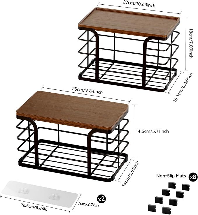 2 Pack Storage Stackable Kitchen Laundry Pantry Organizers, Wall Mount Trash - Image 3