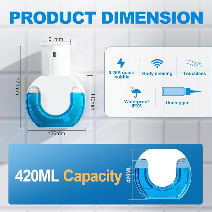 Automatic Foaming Soap Dispenser 15oz/420ml Foaming Hand Sanitizer Touchless - Image 3