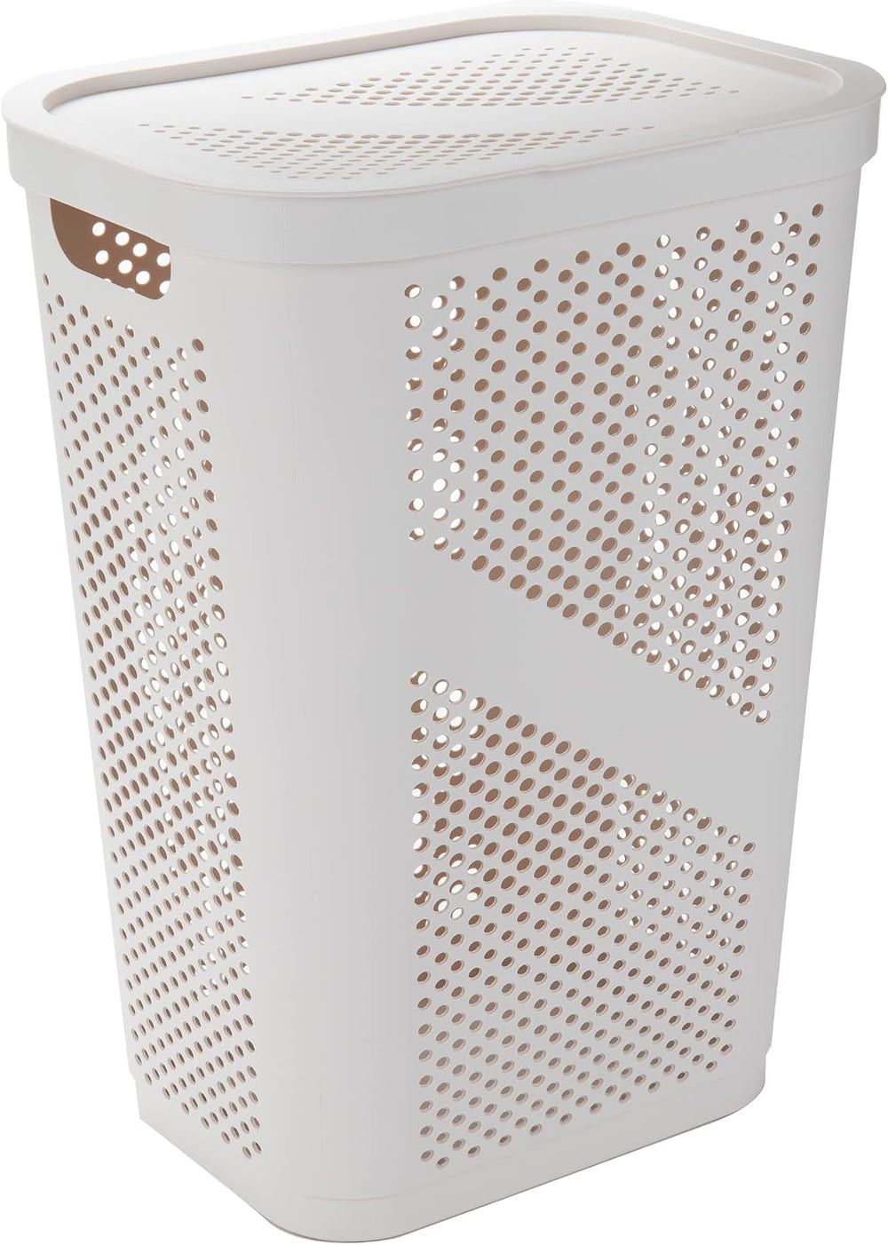 Mind Reader 60L Slim Laundry Hamper, Clothes Basket, Lid, Ventilated, Plastic...