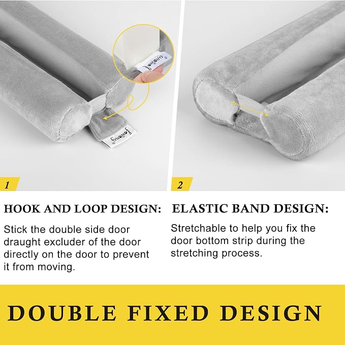 fowong Door Draft Stopper Double Side Adjustable Seal Bottom of Doors 30" to - Image 3
