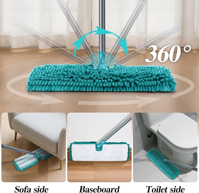 MASTERTOP Microfiber Flat Mop, Double-Sided Dust Mop - Image 3