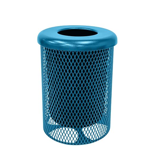 COATEDOUTDOORFURNITURE RFT-LBL Heavy Duty 32 Gallon Round Trash Receptacle by CoatedOutdoorFurniture