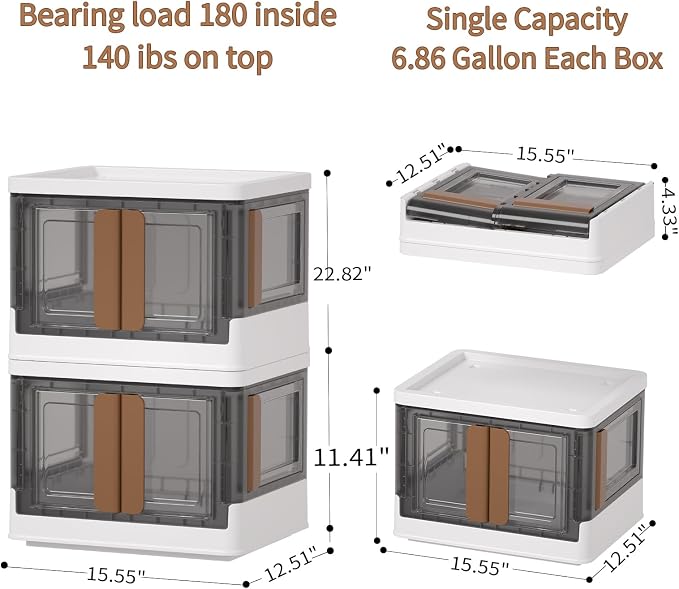 HAIXIN 4 Doors Opening Shelf Organizer, Foldable Closet Organizers and Storage - Image 3