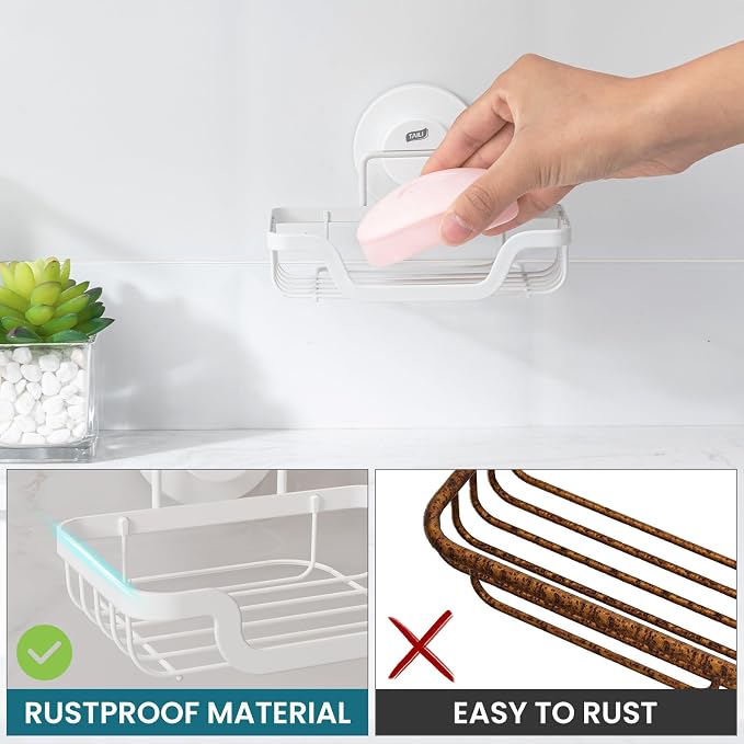 TAILI Soap Holder Bar Dish Suction Cup, Bar Shampoo Rack - Image 7