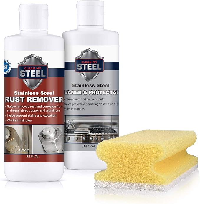 CLEAN MY STEEL Stainless Steel Rust Stain Remover & Cleaner Kit, NSF Safe by CleanMySteel