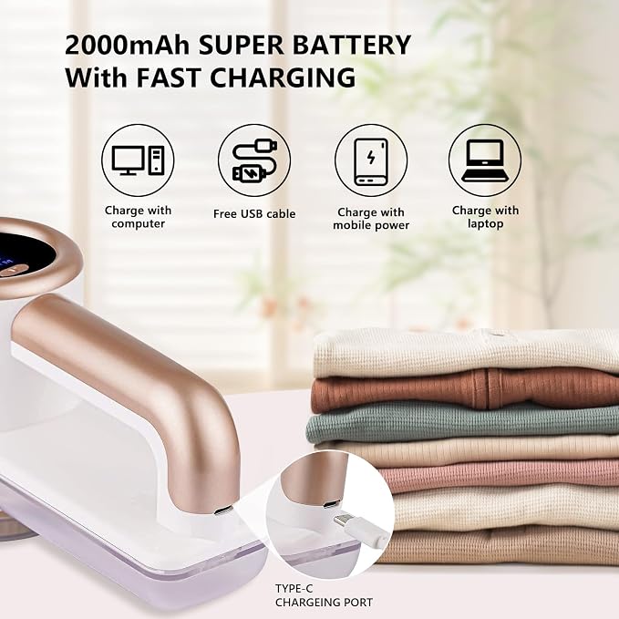 iRUNTEK Rechargeable Fabric Shaver, Electric Commercial Lint Remover - Image 5