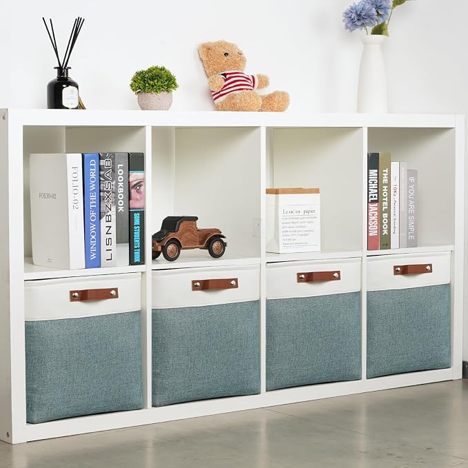 DULLEMELO Storage Bins, 4 Pack Of 13x13x13 Decorative Storage Cube Bins Suit - Image 5