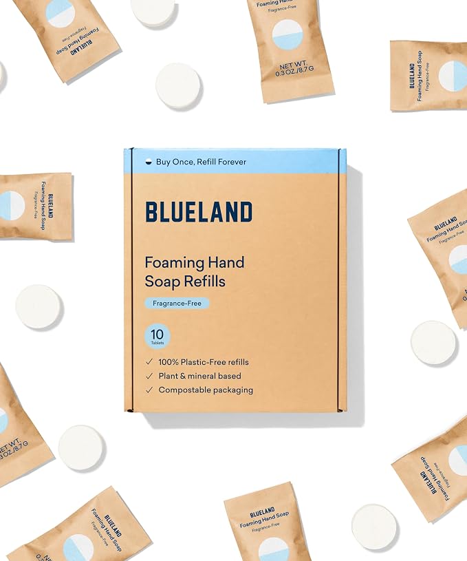 BLUELAND Foaming Hand Soap Refill Tablets, Fragrance Free, Eco Friendly by BLUELAND