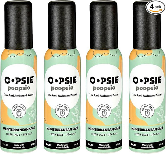 OOPSIE POOPSIE - Mediterranean Sage - Before & After You Go Toilet Spray 2oz - by OopsiePoopsie