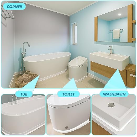 Maitys White Caulk Tape Waterproof Self Adhesive 12 Roll White Caulking Sealant - Image 5