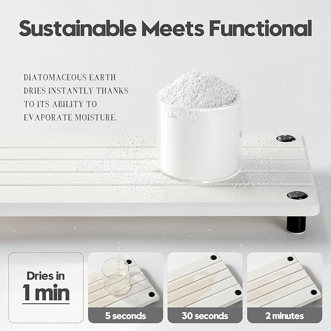 Instant Dry Sink Caddy Kitchen Sink Organizer, Quick Drying Stone Tray - Image 3