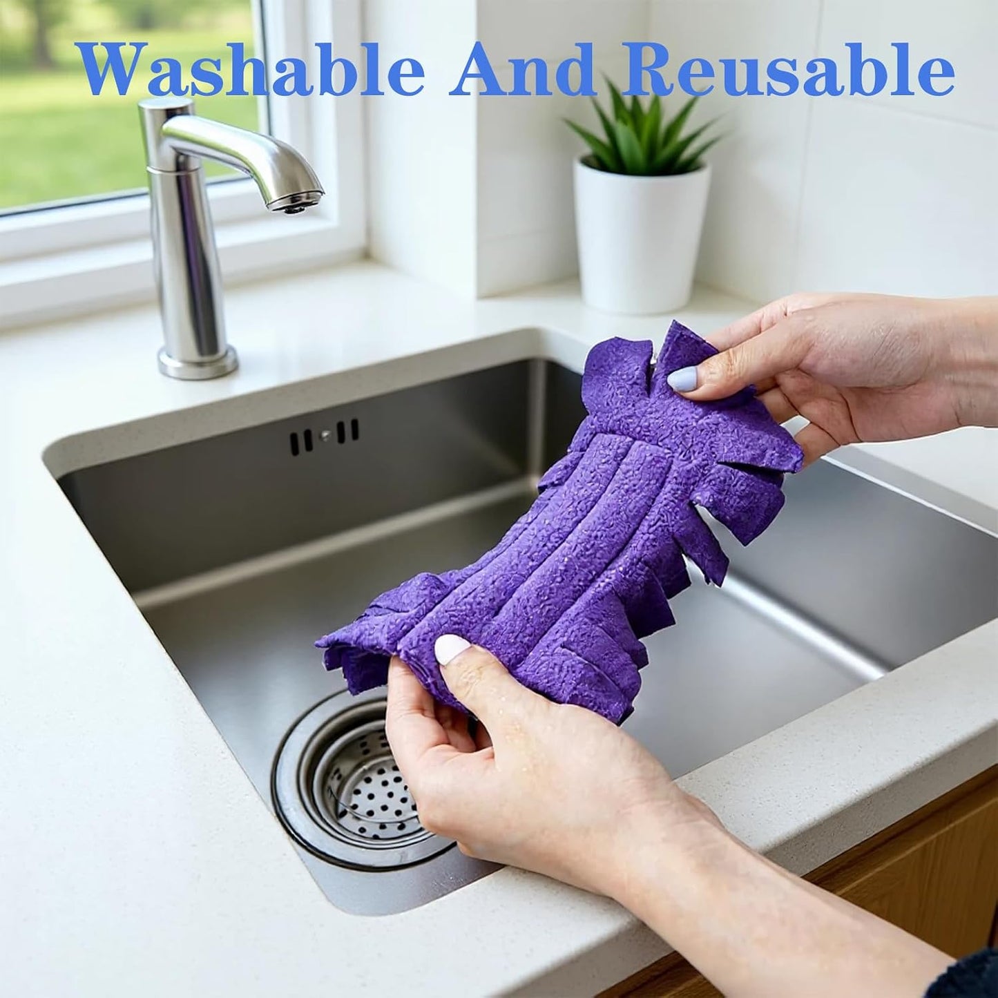 15 Pcs Duster Refill Reusable Fleece Duster Refills Feather Flat Dusters Multi Surface Washable Cleaning Pads for Home, Blinds, Car, Pet Wait (5 Colors Send dust Removal Rod)