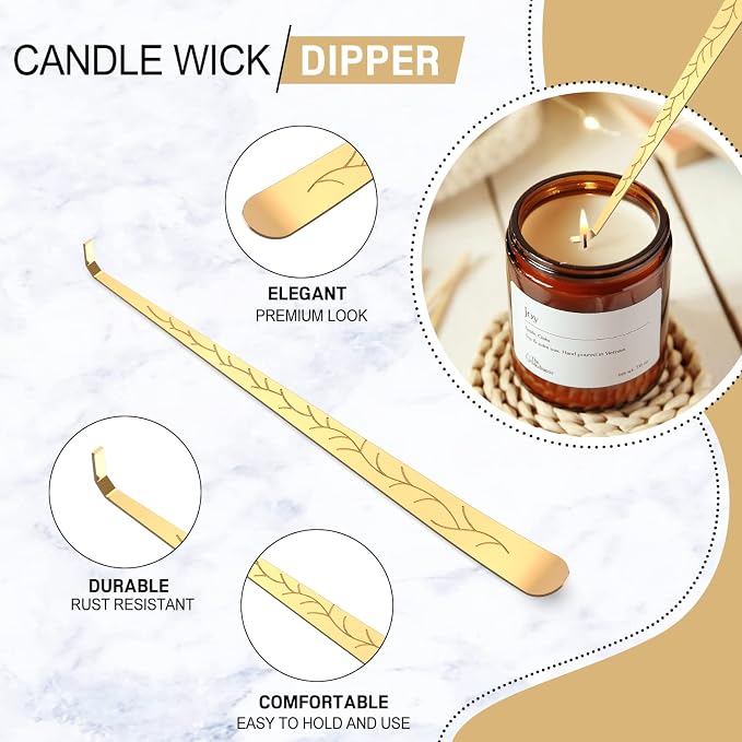 5 in 1 Candle Accessory Set, Candle Wick Trimmer Cutter, Candle Wick Dipper - Image 5