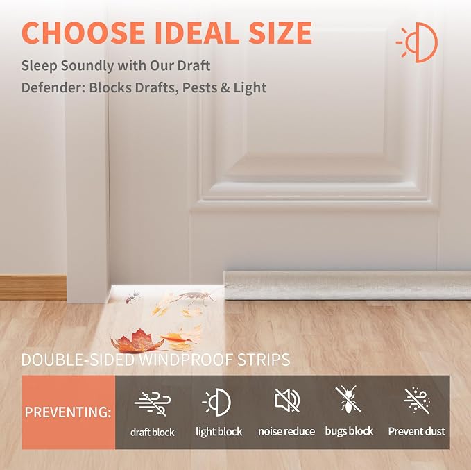 Upgraded Door Draft Stopper for Bottom of Door, Under Door Gap Filler for Big - Image 4