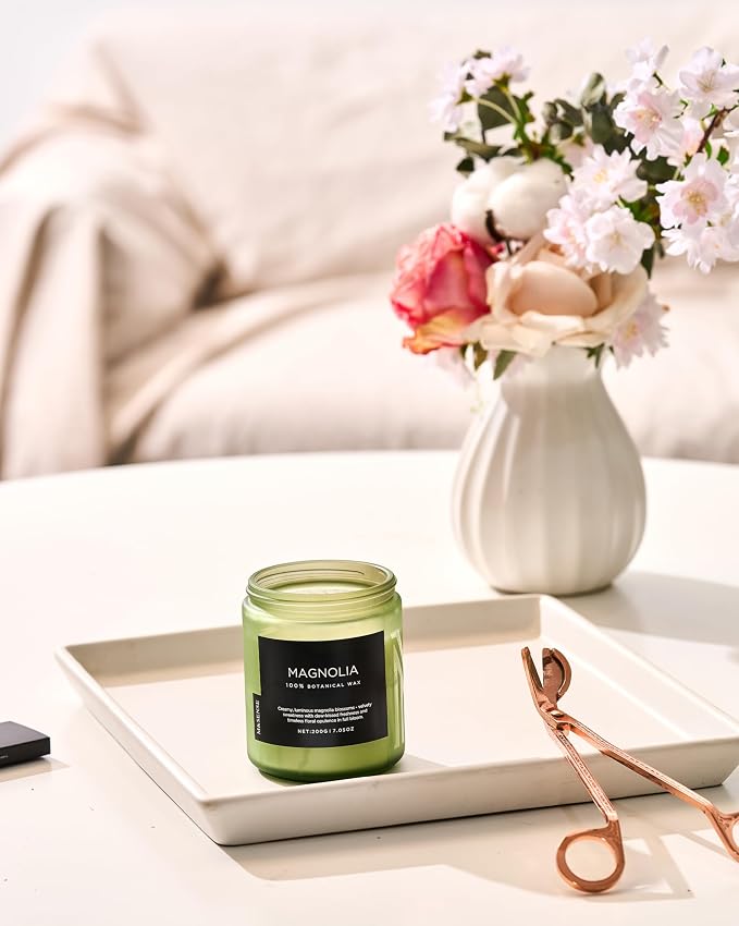M&SENSE Magnolia Jasmine Scented Candle, 7.05oz 50 Hours Long Lasting Clean Non - Image 8