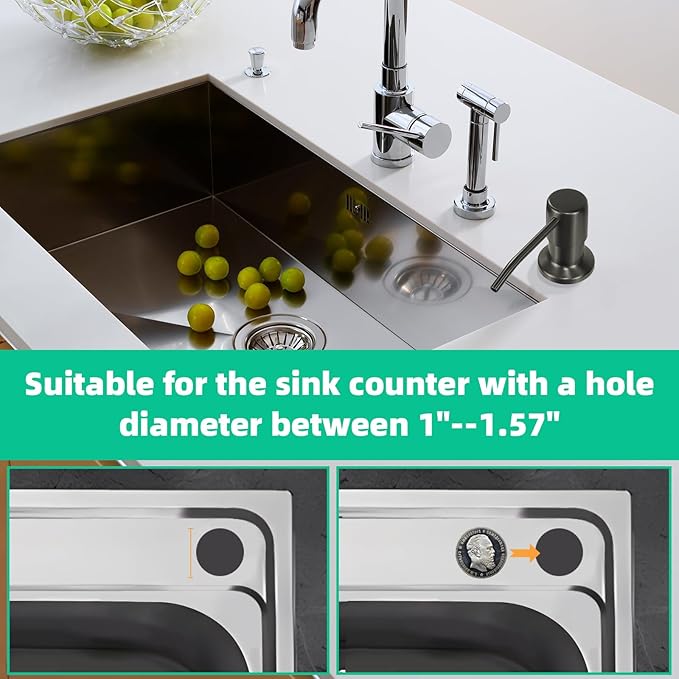 Soap Dispenser for Kitchen Sink, Built in Sink Soap Dispenser, Countertop Soap - Image 5