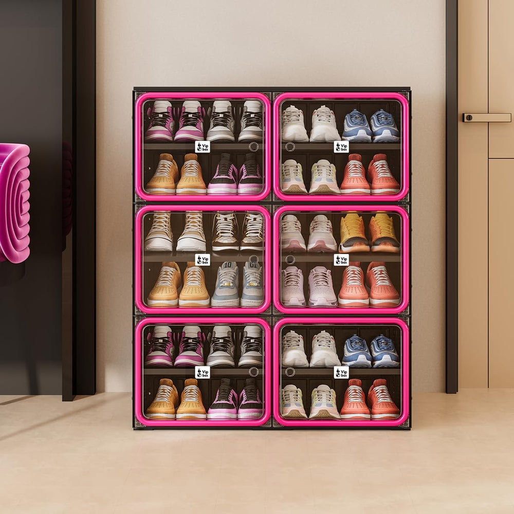 Vipbox No Assembly 6 Tier Collapsible Shoe Rack, 24 Pairs Foldable Shoe Stora...