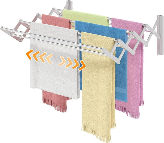 X-cosrack Wall Mounted Clothes Drying Rack, Wide Large Rustproof Retractable by X-cosrack