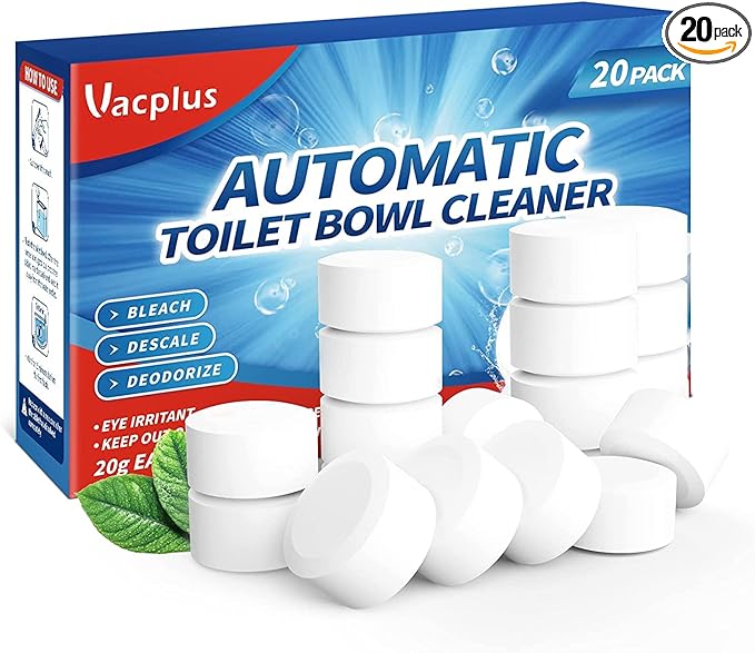 Vacplus Toilet Bowl Cleaner Tablets 20 PACK, Automatic Cleaners by Vacplus