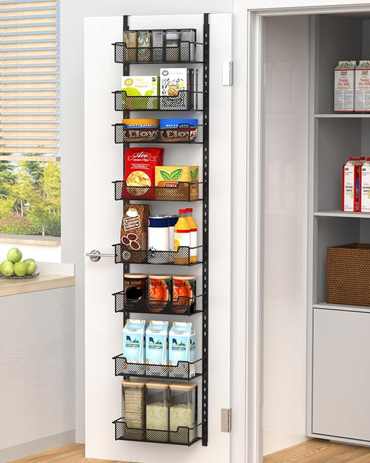 12.3" W Narrow Over the Door Pantry Organizer, 8-Tier Over the Door Organizer by VyGrow