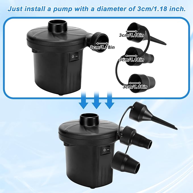 3 Pack Air Pump Nozzles 3 Size Inflatable Pumps Nozzle Head Plastic Pump - Image 3