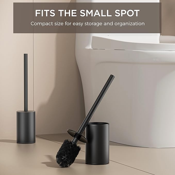 FORIOUS Toilet Brush and Holder Set, 304 Stainless Steel Heavy Duty Base and - Image 6
