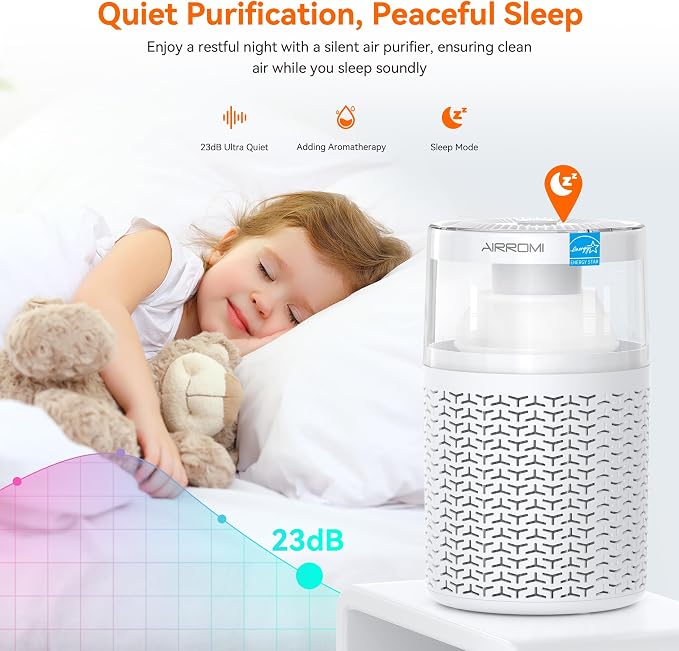 AIRROMI Air Purifiers for Bedroom Home, Activated Carbon Filter Cleaner - Image 8