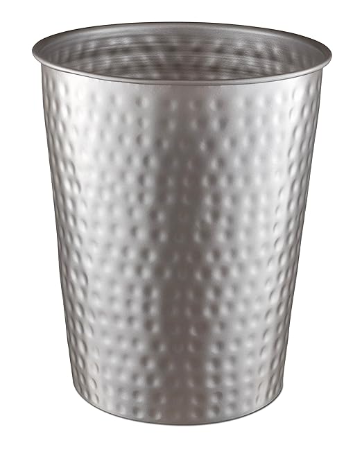 Monarch Abode Pewter Hand Hammered Metal Wastebasket by MonarchAbode