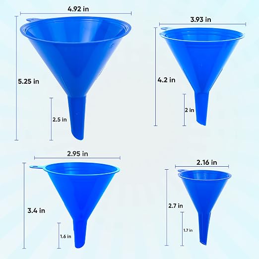 Funnel 4-Pack Funnels for Kitchen Use Filling Bottles - Image 2