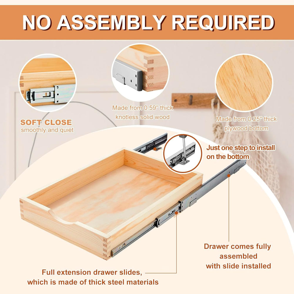 Sintuff 4 Pack Wooden Pull out Tray Cabinet Organizer, 15'' X 21'...