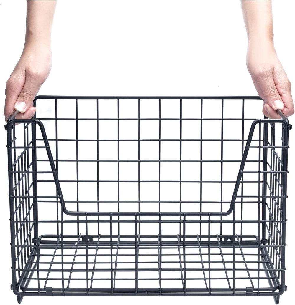 TIEYIPIN 2 Tier Metal Wire Storage Basket, Stackable Fruit Vegetable Food Bas...