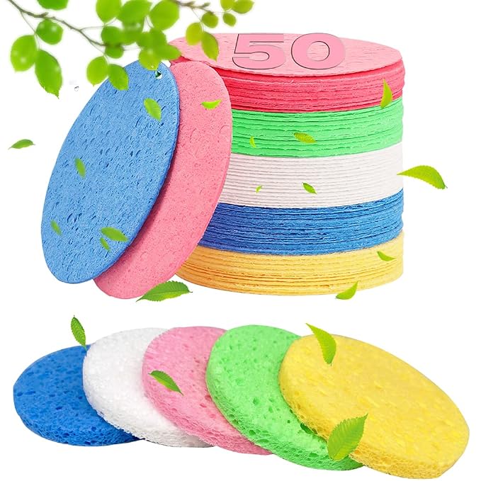 METUUTER 50 PCS Compressed Facial Sponges by METUUTER