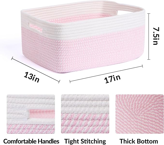 Large Storage Baskets for Organizing, Closet Shelf Baskets for Clothes Blanket - Image 2