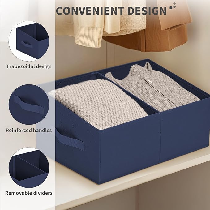 DIMJ Large Closet Shelf Organizer Bins 8Packs - Image 4