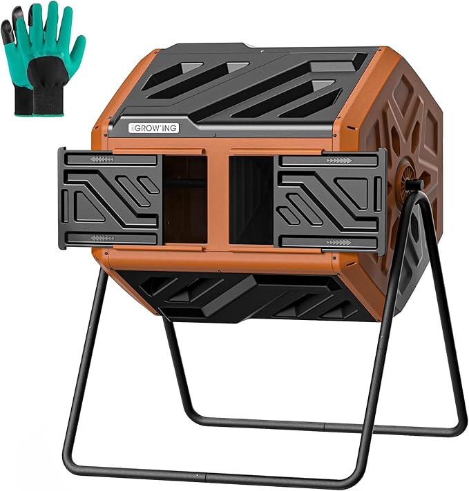 THEGROW'ING Updated 43 Gallon Compost Bin Outdoor, Fast Assemble Tumbling by THEGROWING