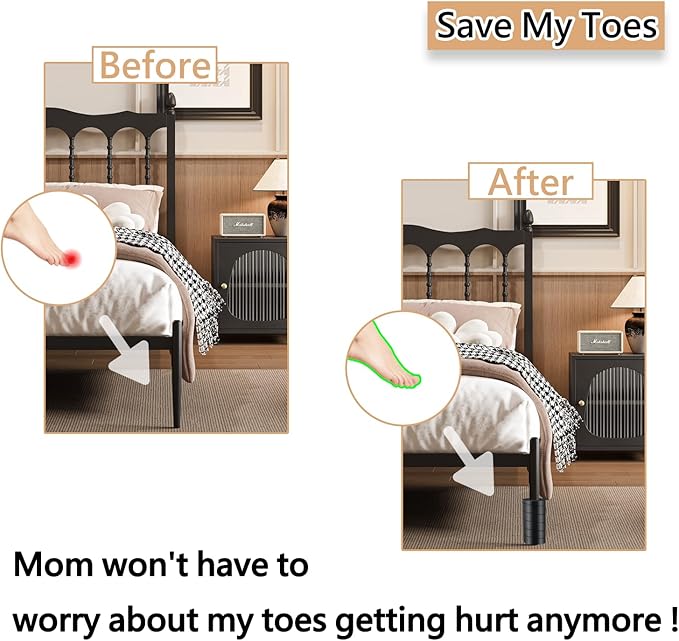 8 Pcs Bed Frame Toe Protectors, Non-Adhesive Bed Frame Leg Covers - Image 3