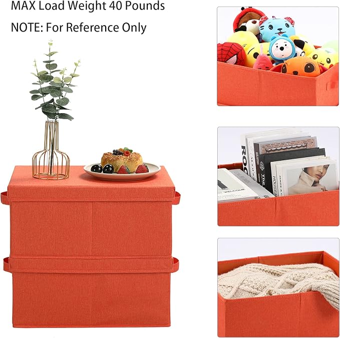 HOONEX Storage Bins with Lids for Organizing, Storage Boxes with 2 Carrying - Image 2